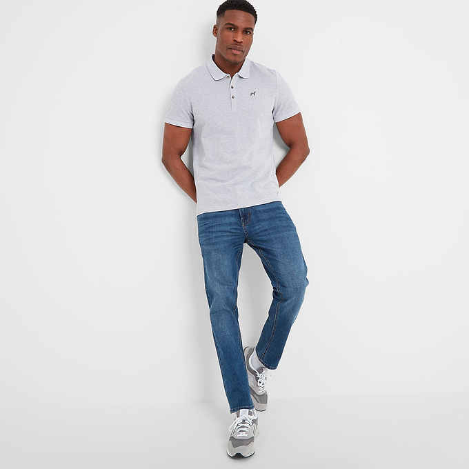 Frank Mens Polo - Light Grey Birdseye