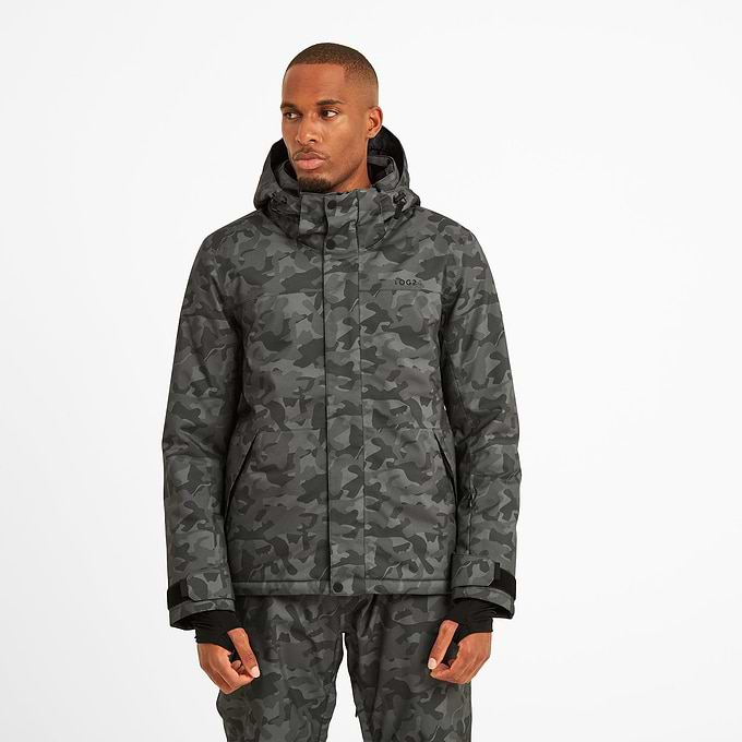 Freestyle Mens Ski Jacket - Steel Grey Camo