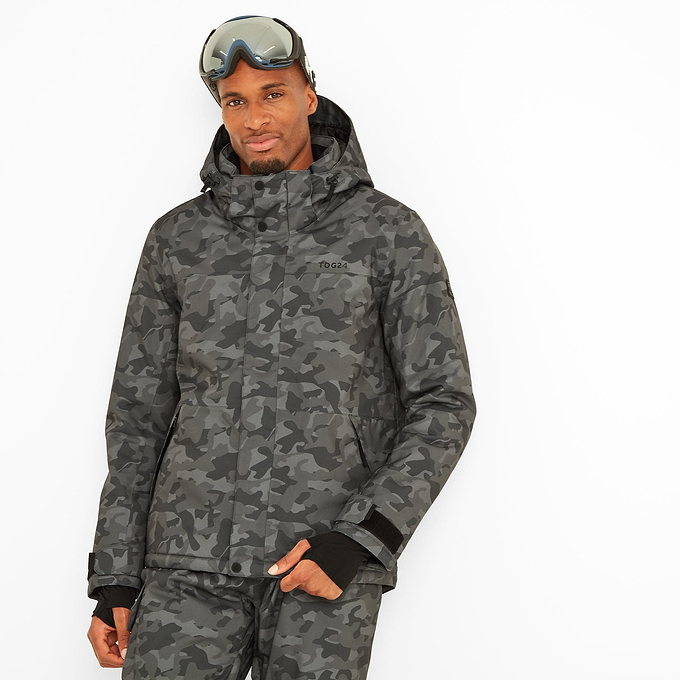 Freestyle Mens Ski Jacket - Steel Grey Camo