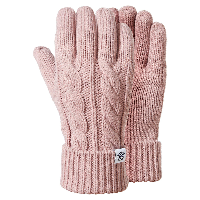 Grouse Cable Knit Gloves - Dusky Pink