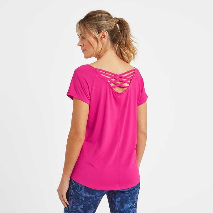 Halsam Womens Tech T-Shirt - Vibrant Pink
