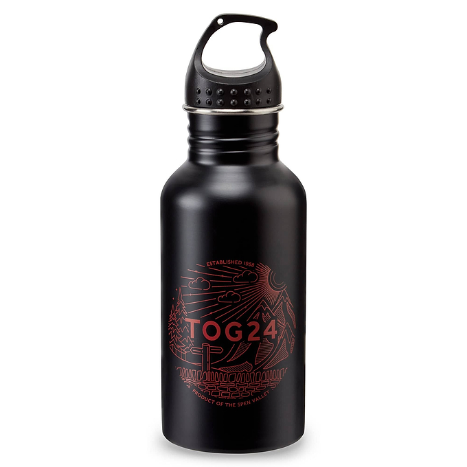 Hereford 0.5L Bottle Flask - Black/Chilli Red Print