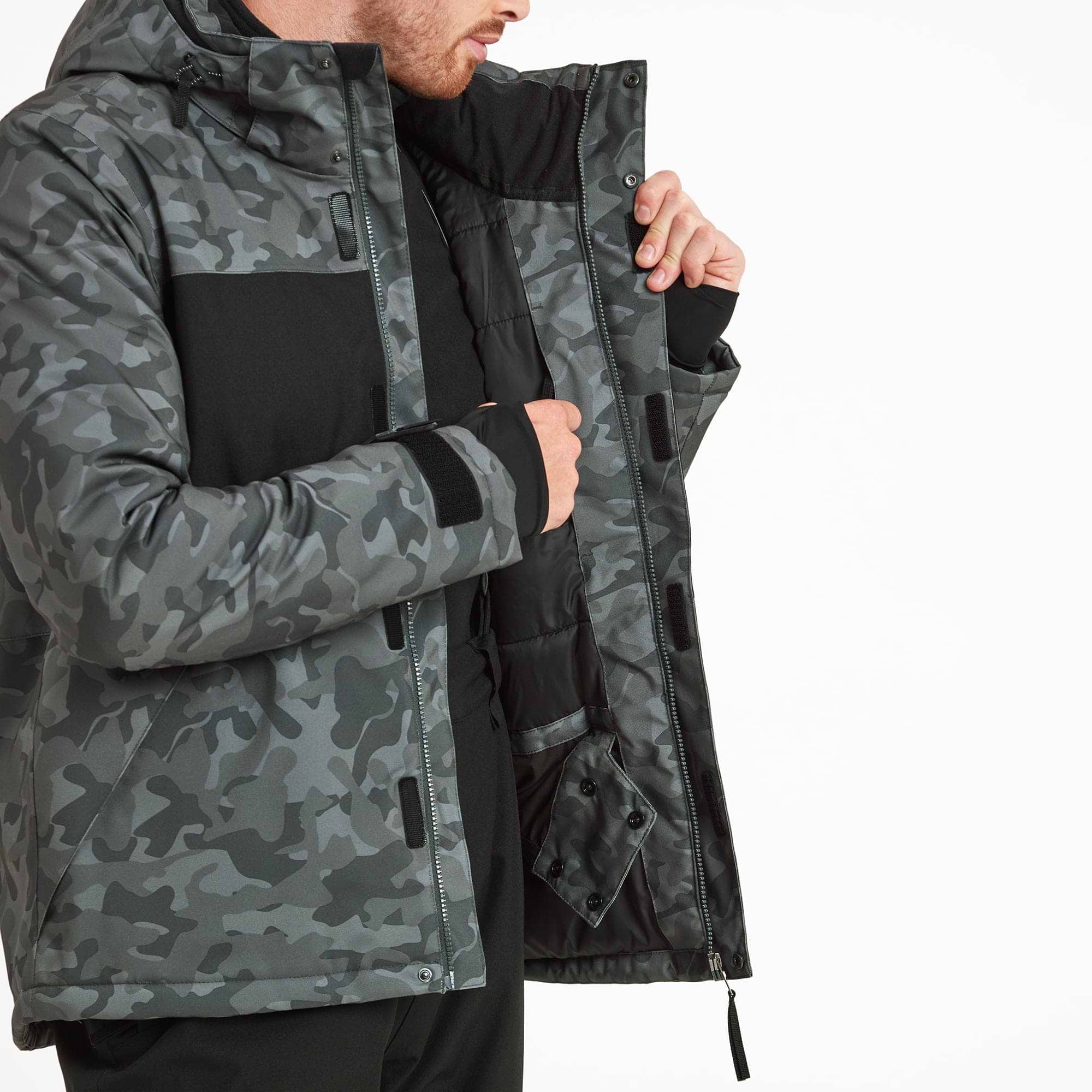 Black camo ski jacket cheap
