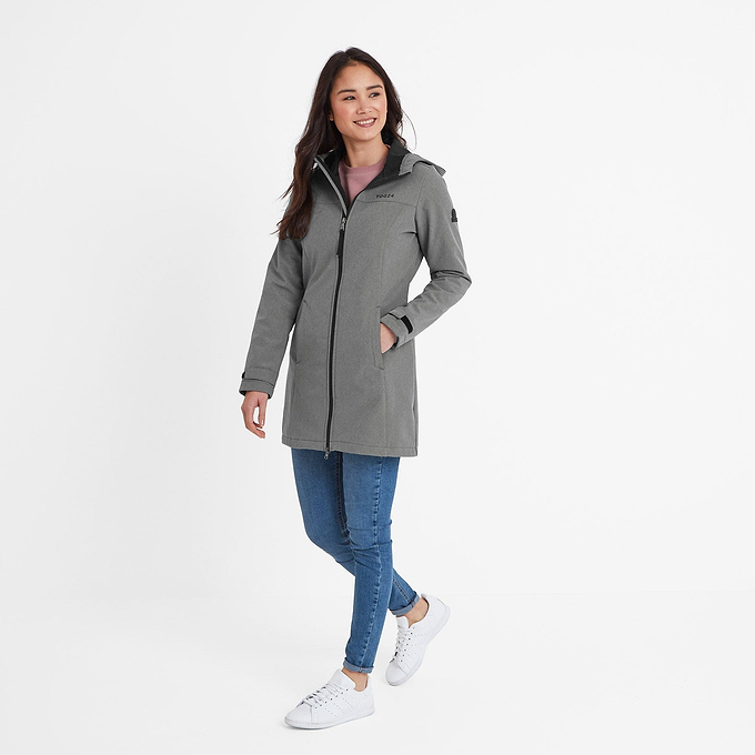Keld Womens Softshell Long Jacket - Dark Grey
