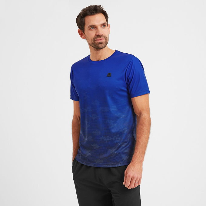 Kildwick Mens Tech T-Shirt - Sapphire Blue Dot Camo
