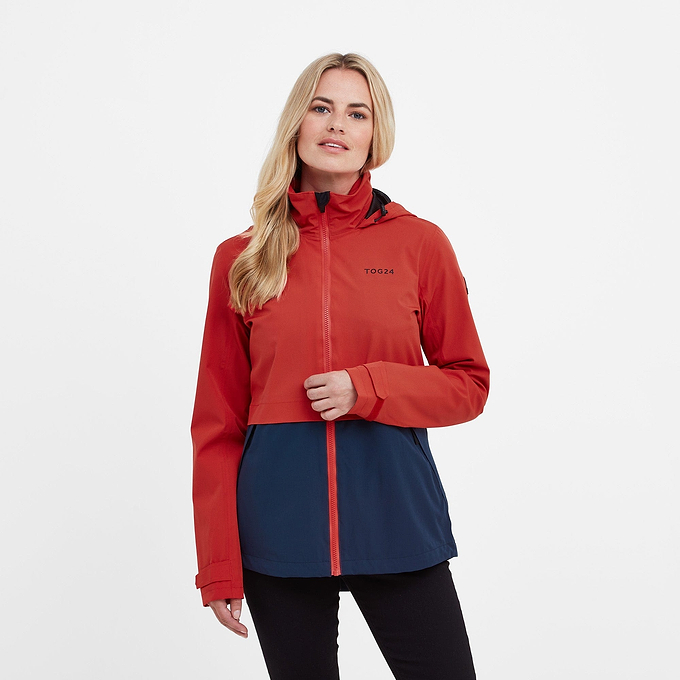 Kiveton Womens Waterproof Jacket - Dark Indigo/Dark Coral