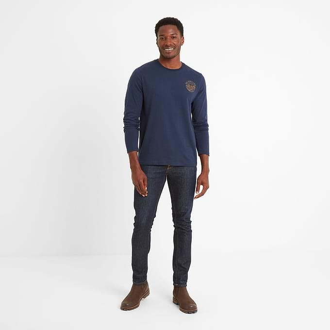 Ledstam Mens Long Sleeve T-Shirt - Dark Indigo