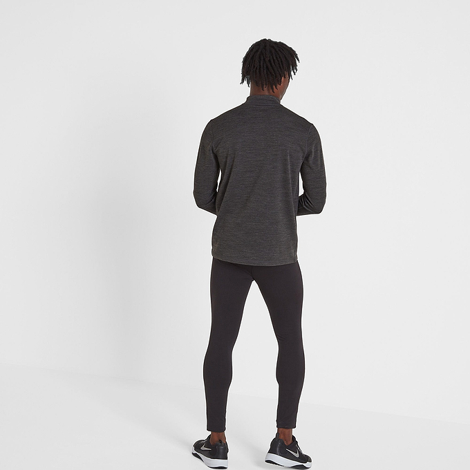 Nevis Mens Merino Base Layer Zip Neck - Grey Marl