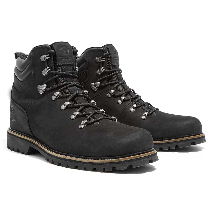 Outback Mens Leather Walking Boots - Black