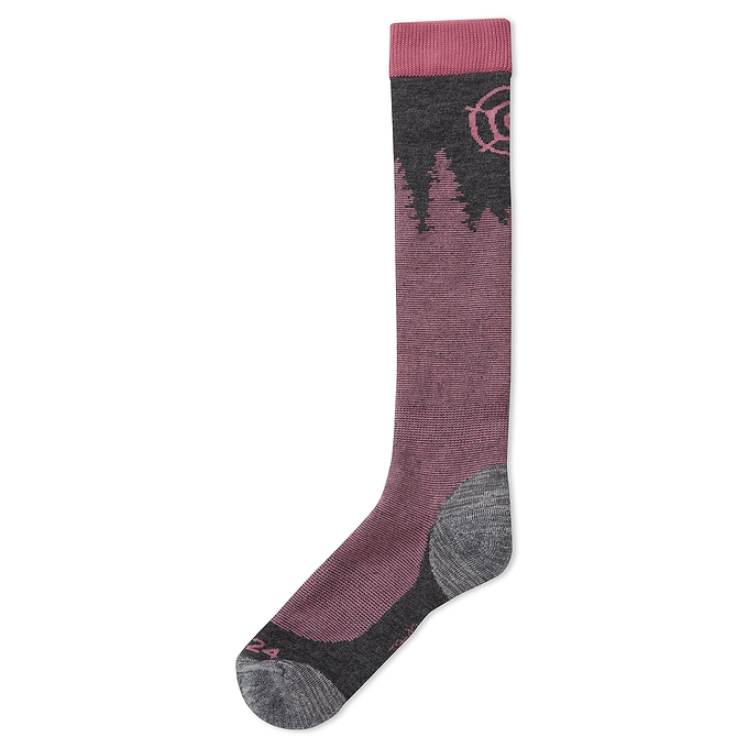 Pine Merino Ski Socks - Faded Pink