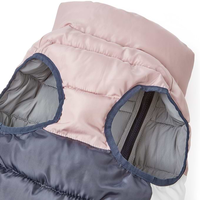 Pooch Padded Dog Coat L - Faded Pink/Ice Grey/Washed Blue