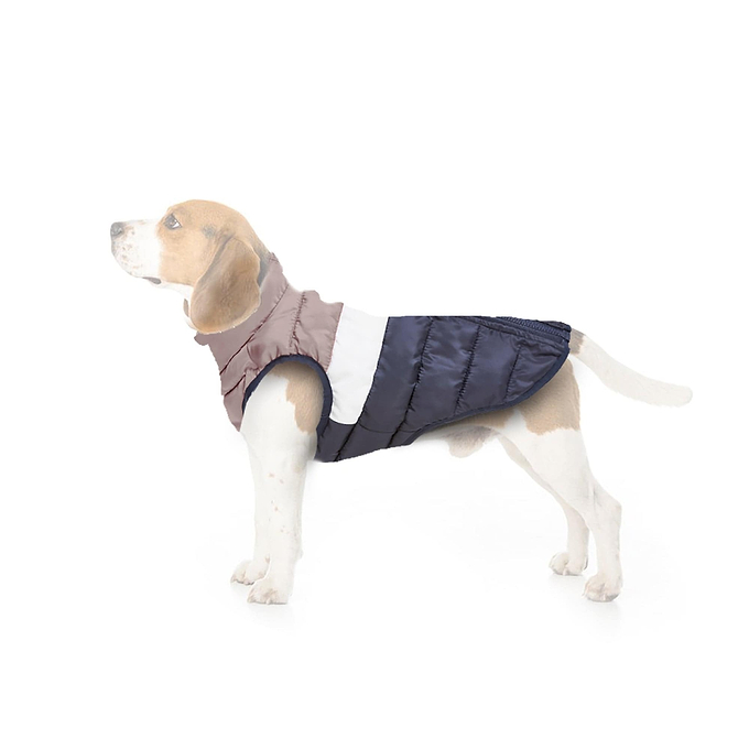 Pooch Padded Dog Coat XS - Faded Pink/Ice Grey/Washed Blue
