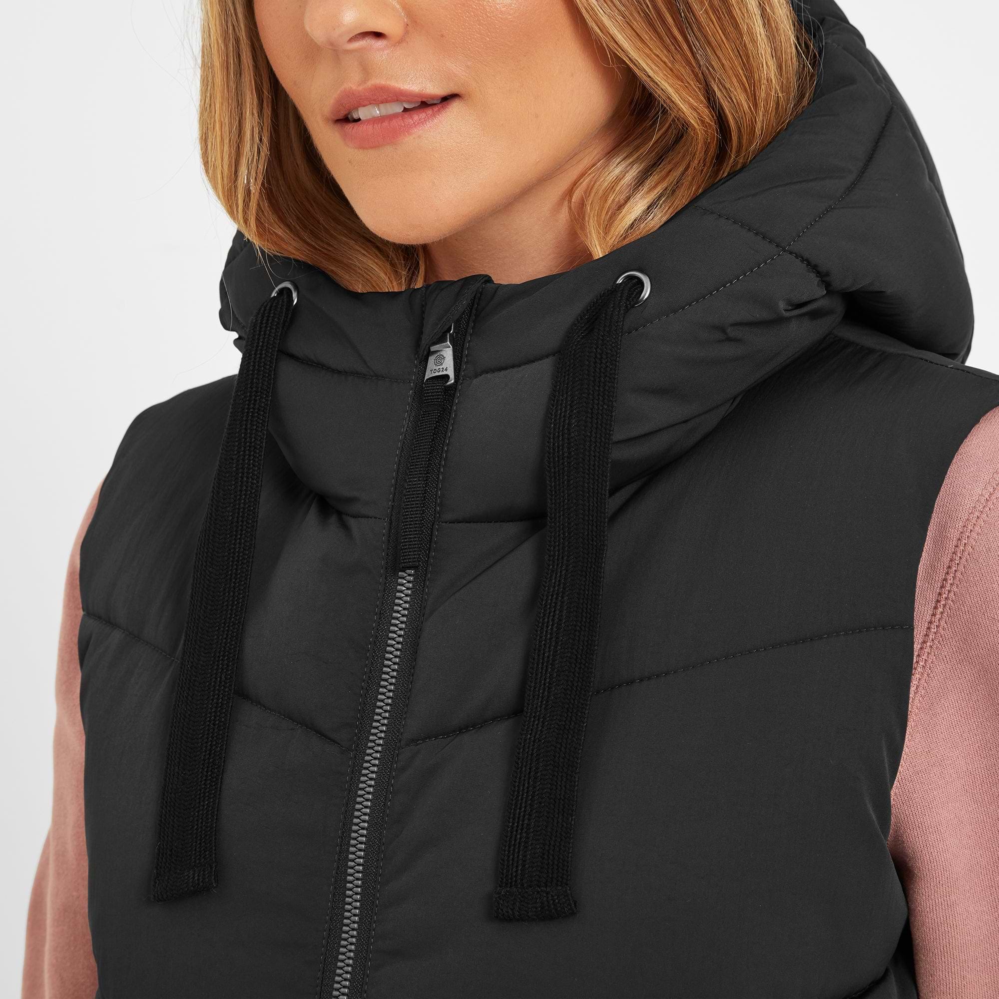 Womens black gilet uk top