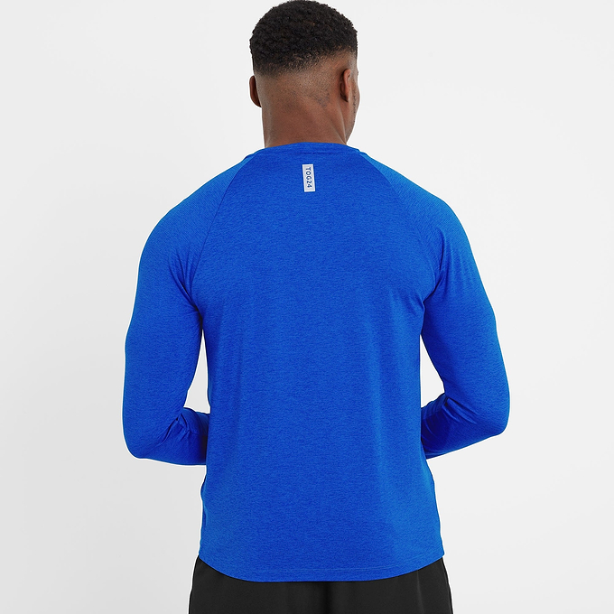 Rookwith Mens Long Sleeve Tech T-Shirt - Sapphire Blue