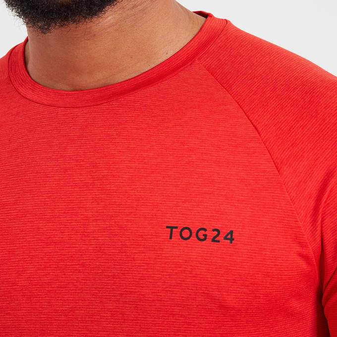 Rookwith Mens Long Sleeve Tech T-Shirt -  Fire Red