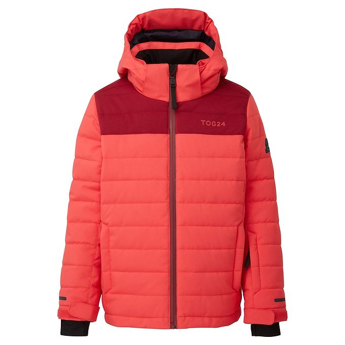 Savick Kids Waterproof Insulated Ski Jacket - Coral/Rumba Red