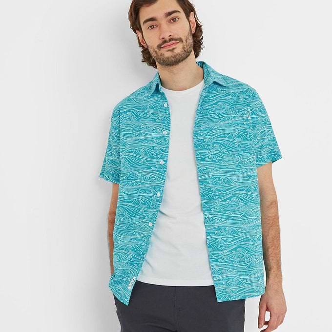 Sebastian Mens Short Sleeve Shirt - Ocean Haze