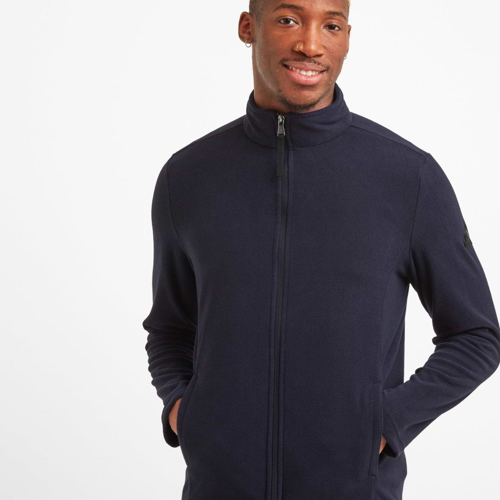 Mens navy blue fleece jacket outlet