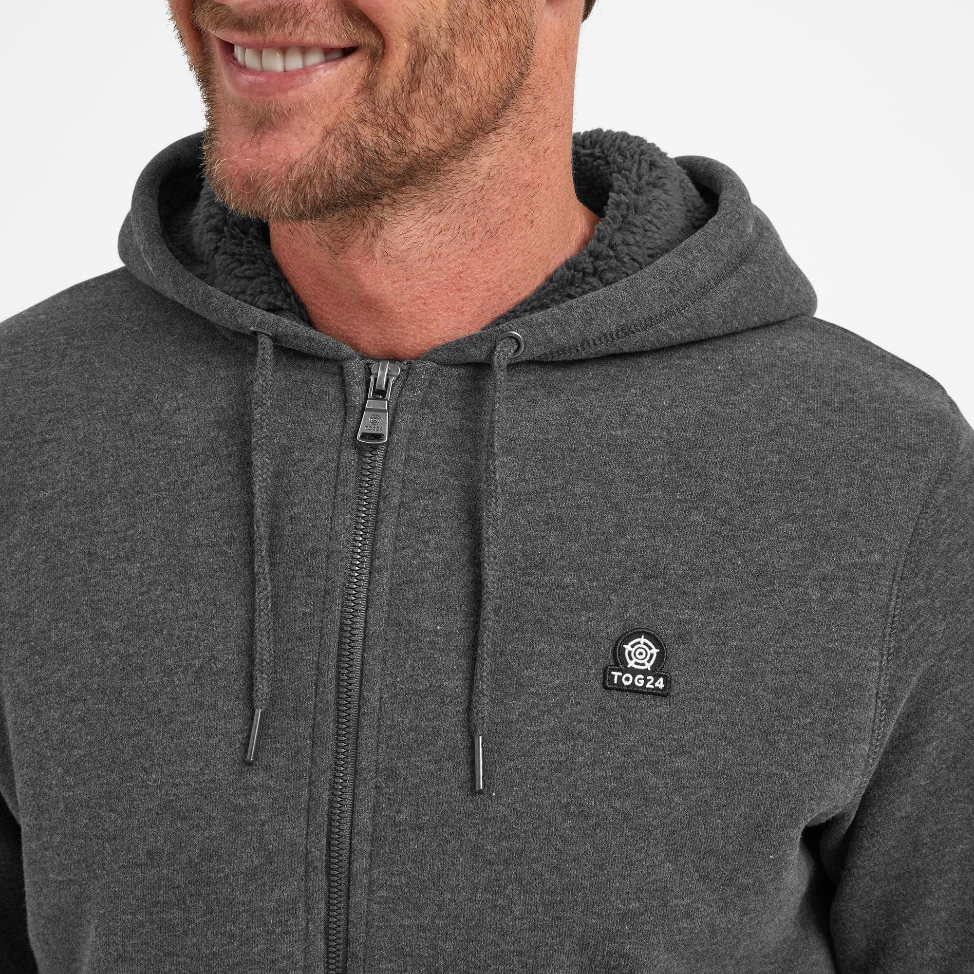 Sherpa lined hooded sweatshirt hot sale