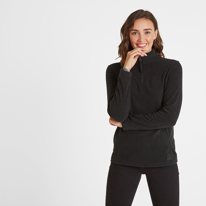 Treeton Womens Fleece Zipneck - Black