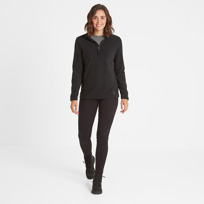 Treeton Womens Fleece Zipneck - Black