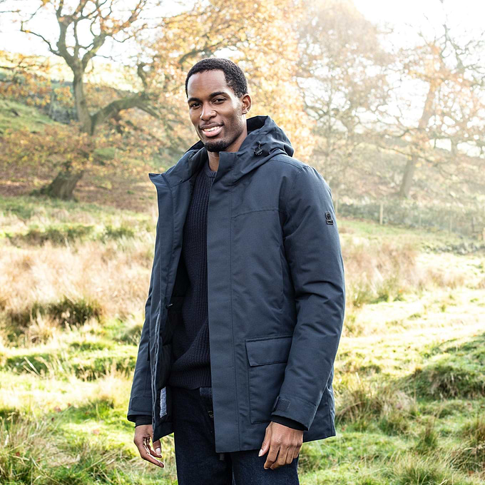 Hulland Mens Waterproof Down Parka - Dark Indigo