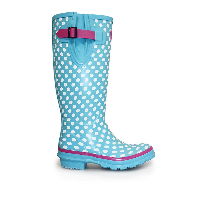 Lunar Polka Dot Wellington - Pale Blue