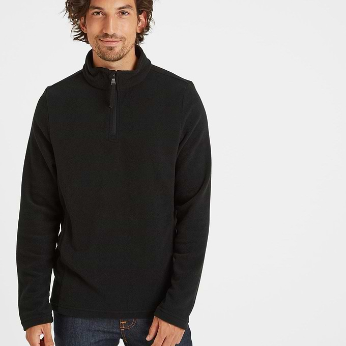 Treeton Mens Fleece Zipneck - Black