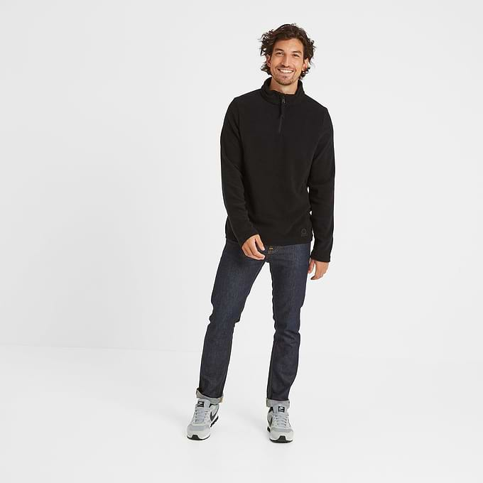 Treeton Mens Fleece Zipneck - Black