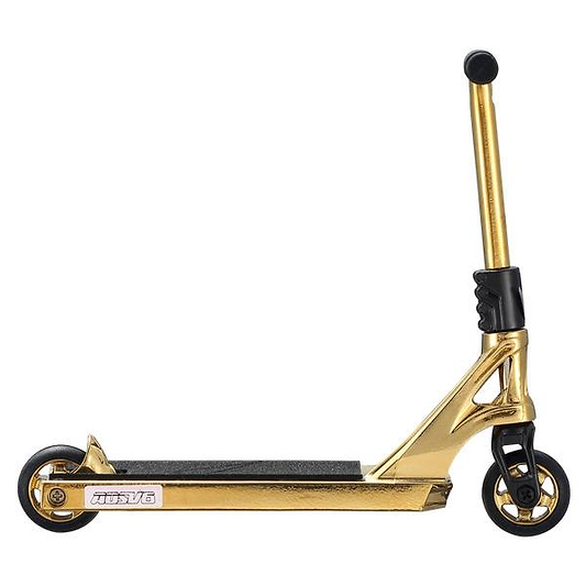 The Blunt Envy AOS V6 Finger Scooter in gold features black wheels, black grip tape, and an upright handlebar, shown against a white background.