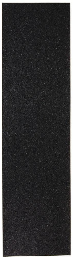 The Enuff 9" Skateboard Griptape - Black features a durable, sandpaper-like surface for excellent traction. It's designed with straight edges and sharp corners for precise application, making it ideal for enhancing skateboard grip.