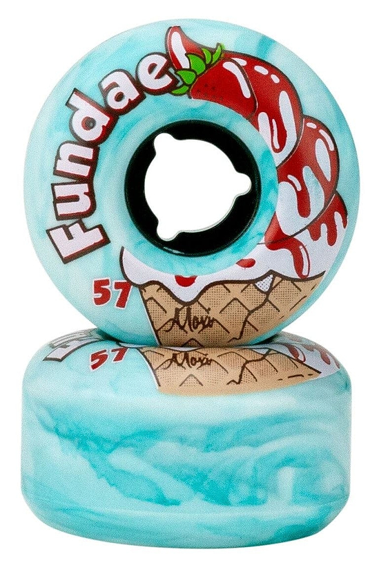 Moxi Fundae 92A Quad Roller Skate Wheels - Creme De Menthe Teal 57mm x 34mm