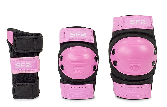 SFR Youth Ramp Triple Skate Protection Pad Set - Black / Pink