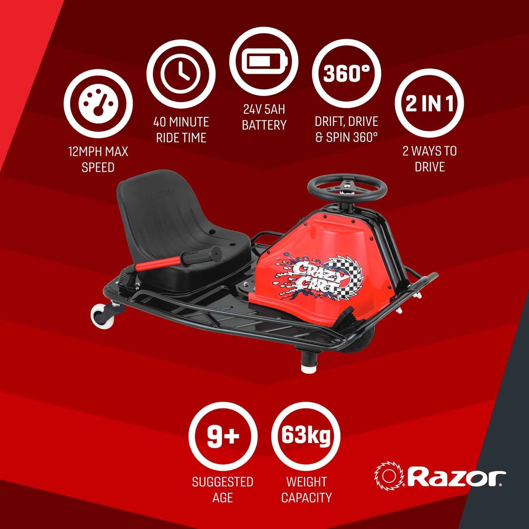 24v Electric Razor Drifting Crazy Cart Razor Crazy Cart Electric