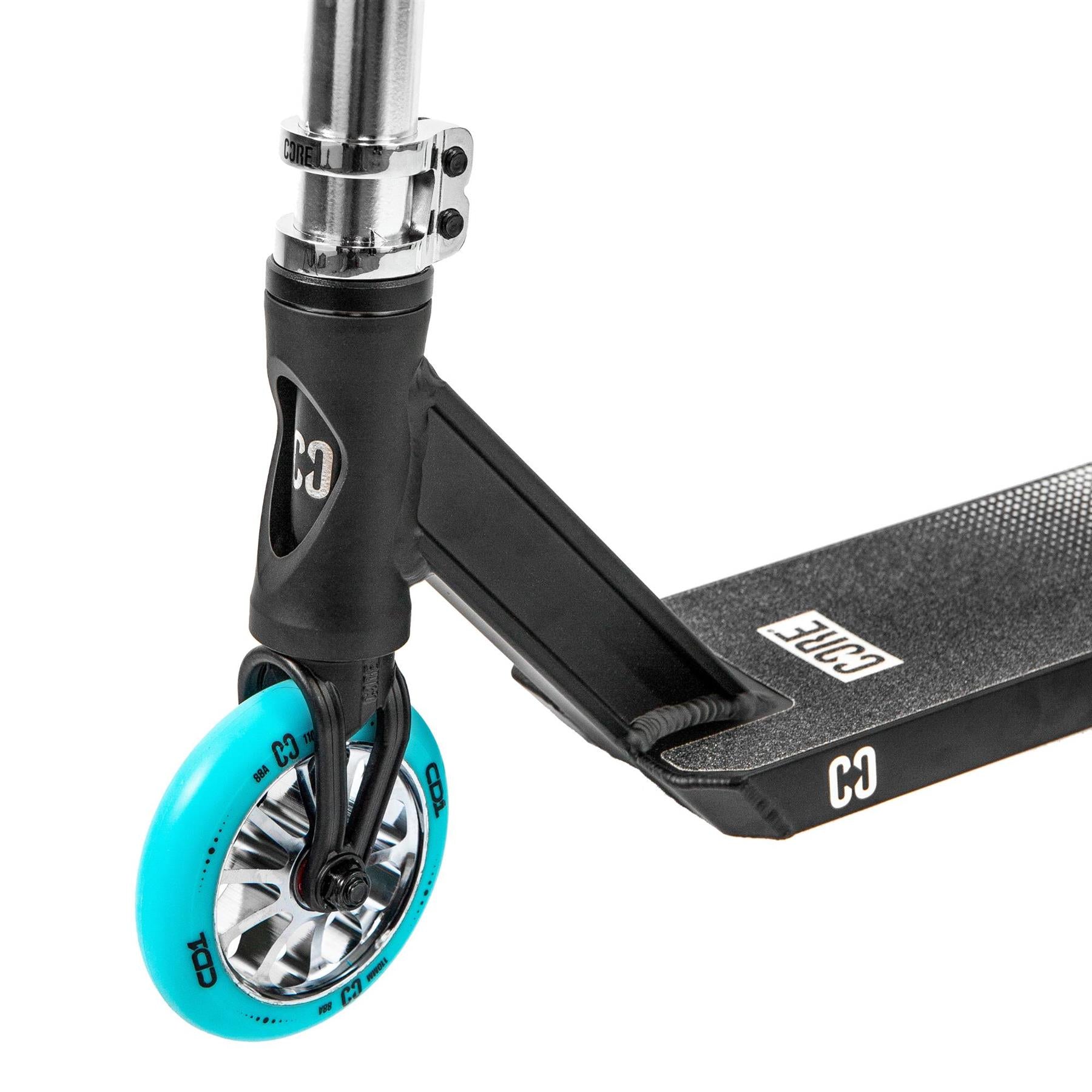 CORE CD1 Complete Stunt Scooter - Chrome / Teal — Skates.co.uk