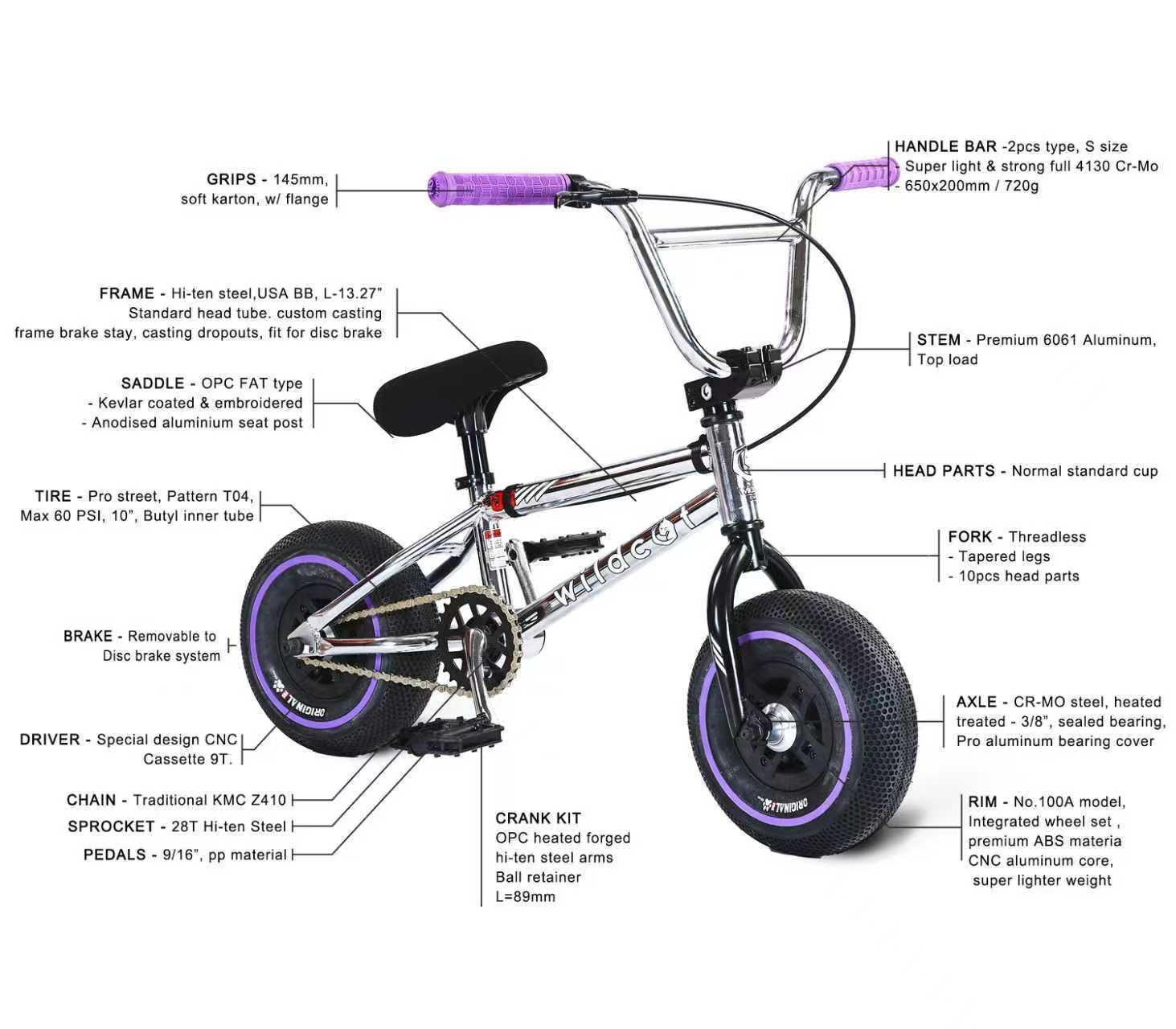 Wildcat OG 3A Mini BMX Bike - Galaxy Purple — Skates.co.uk