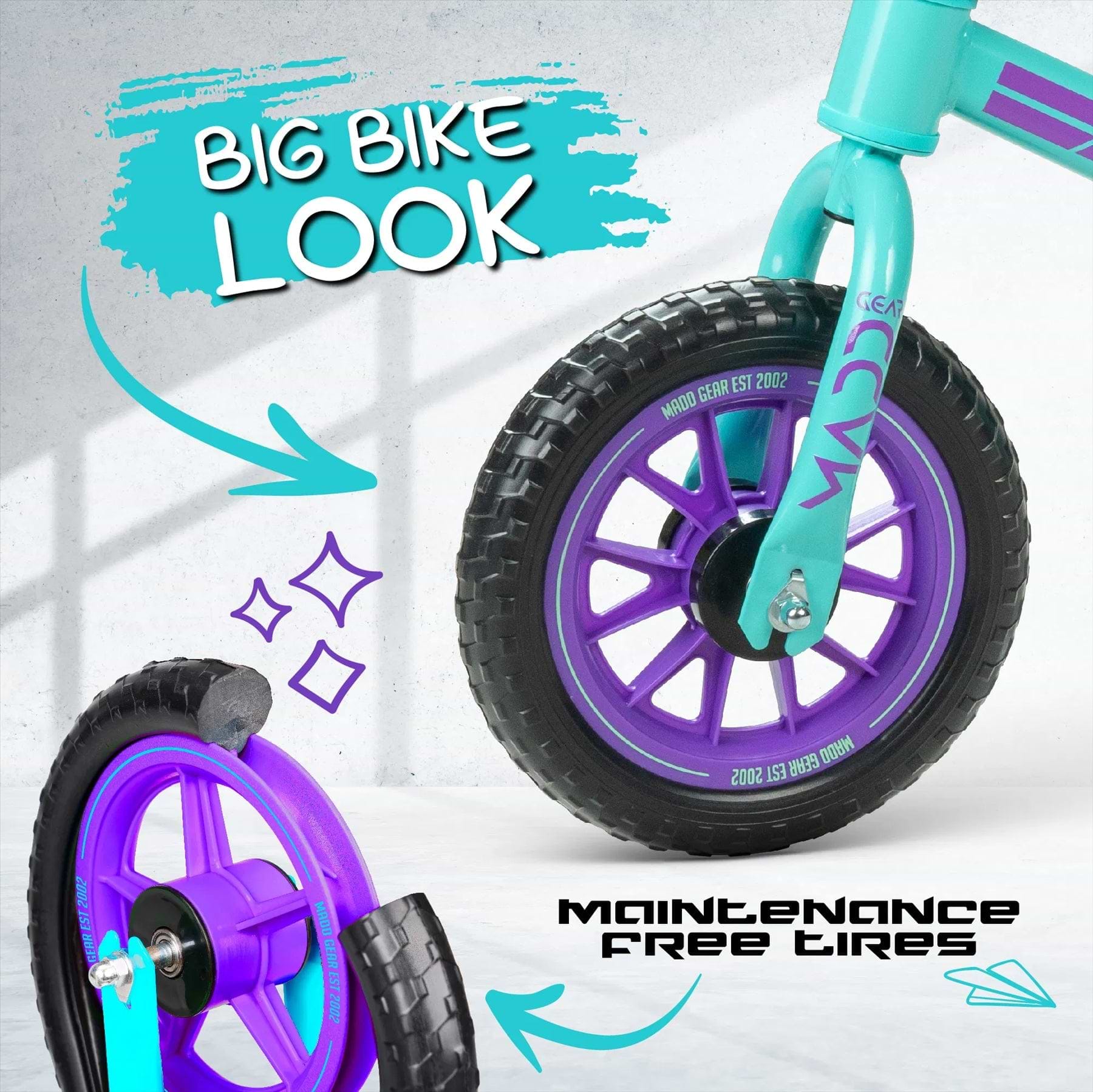 Madd Gear My 1st BMX Balance Bike Teal Purple —