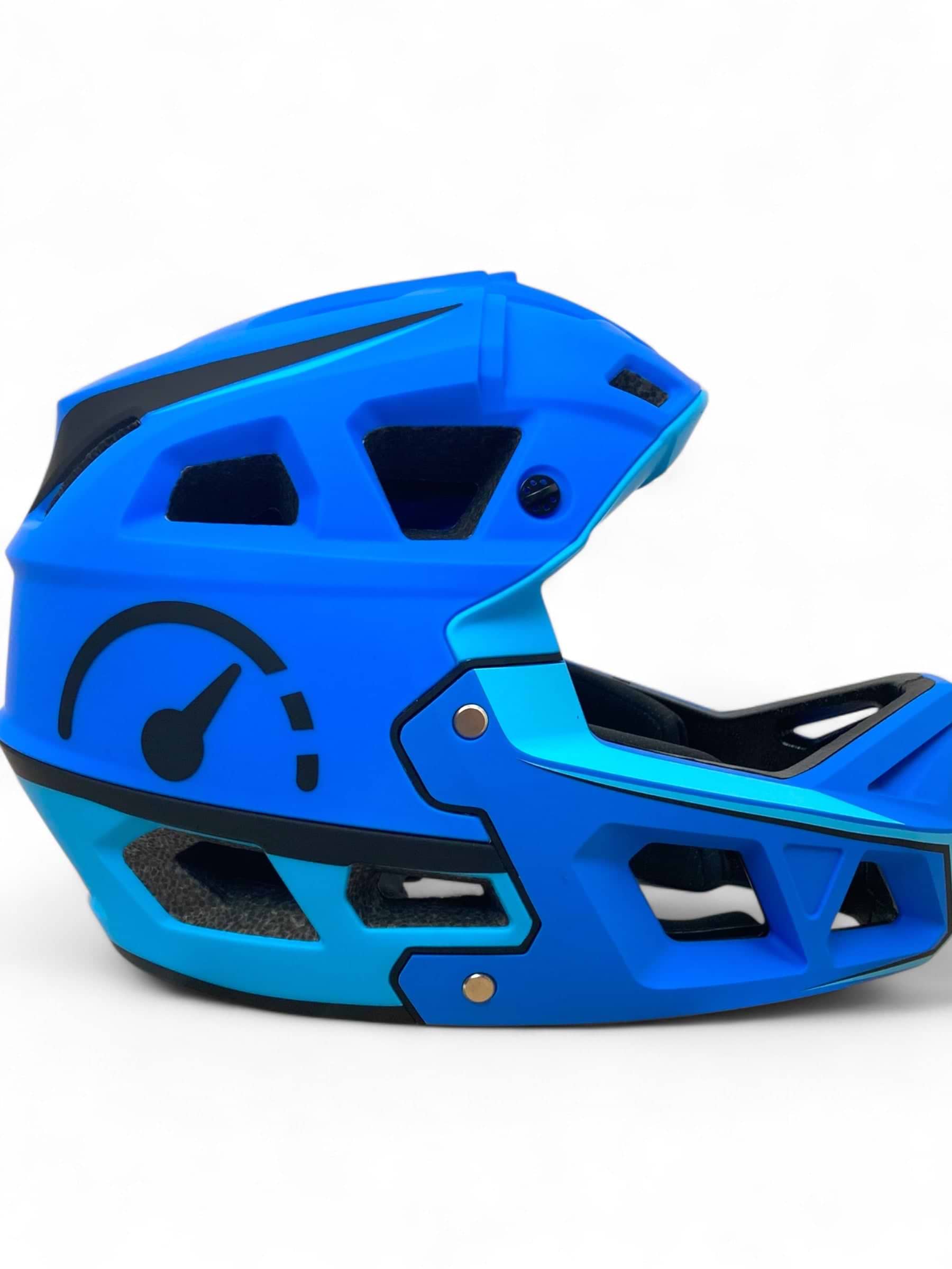 Revvi Kids Full Face MTB Helmet Blue —