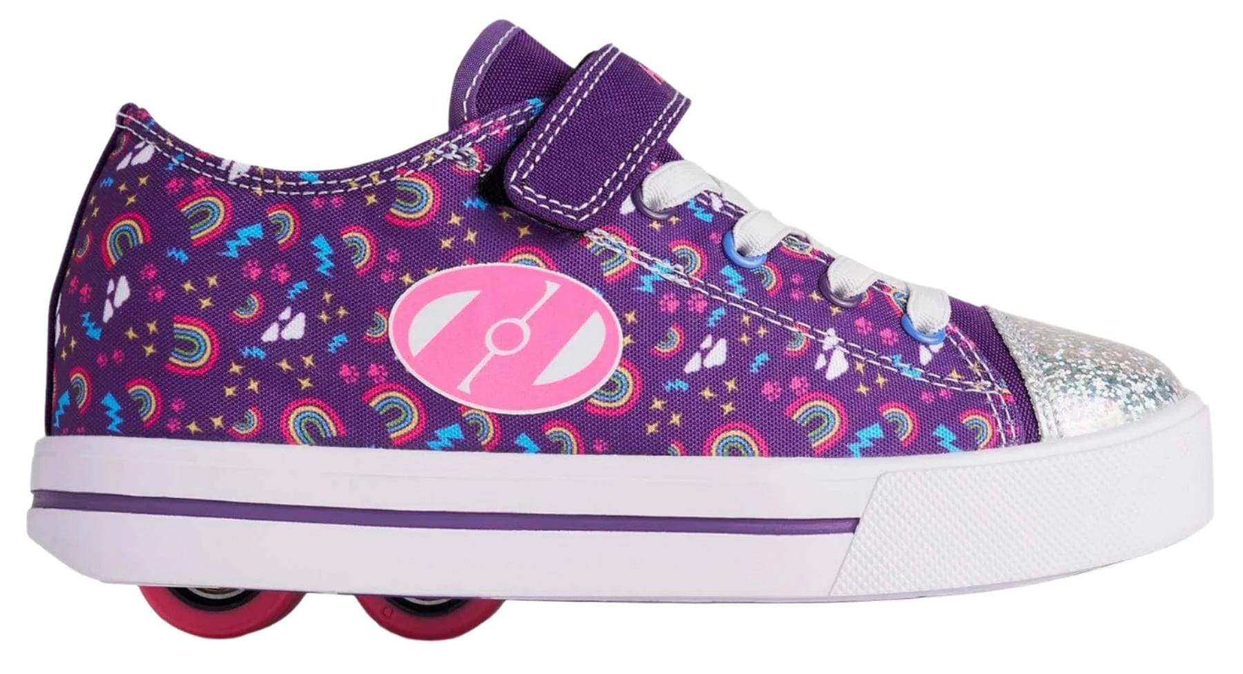 Heelys Snazzy X2 Girls Shoes Purple Multi Rainbow —