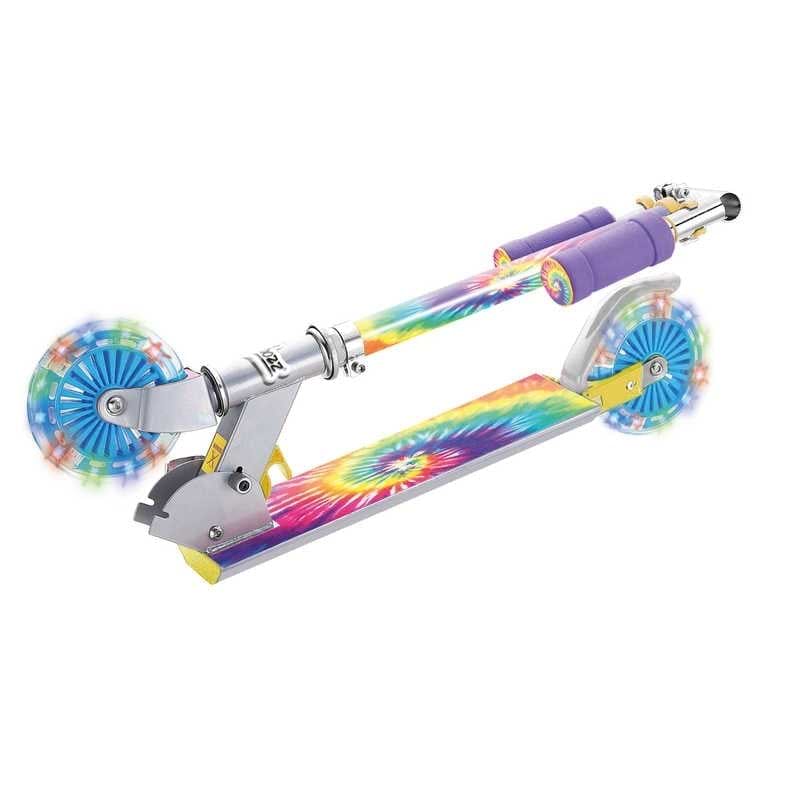 Ozbozz Tie Dye Light Up Foldable Kids Kick Scooter - Multi