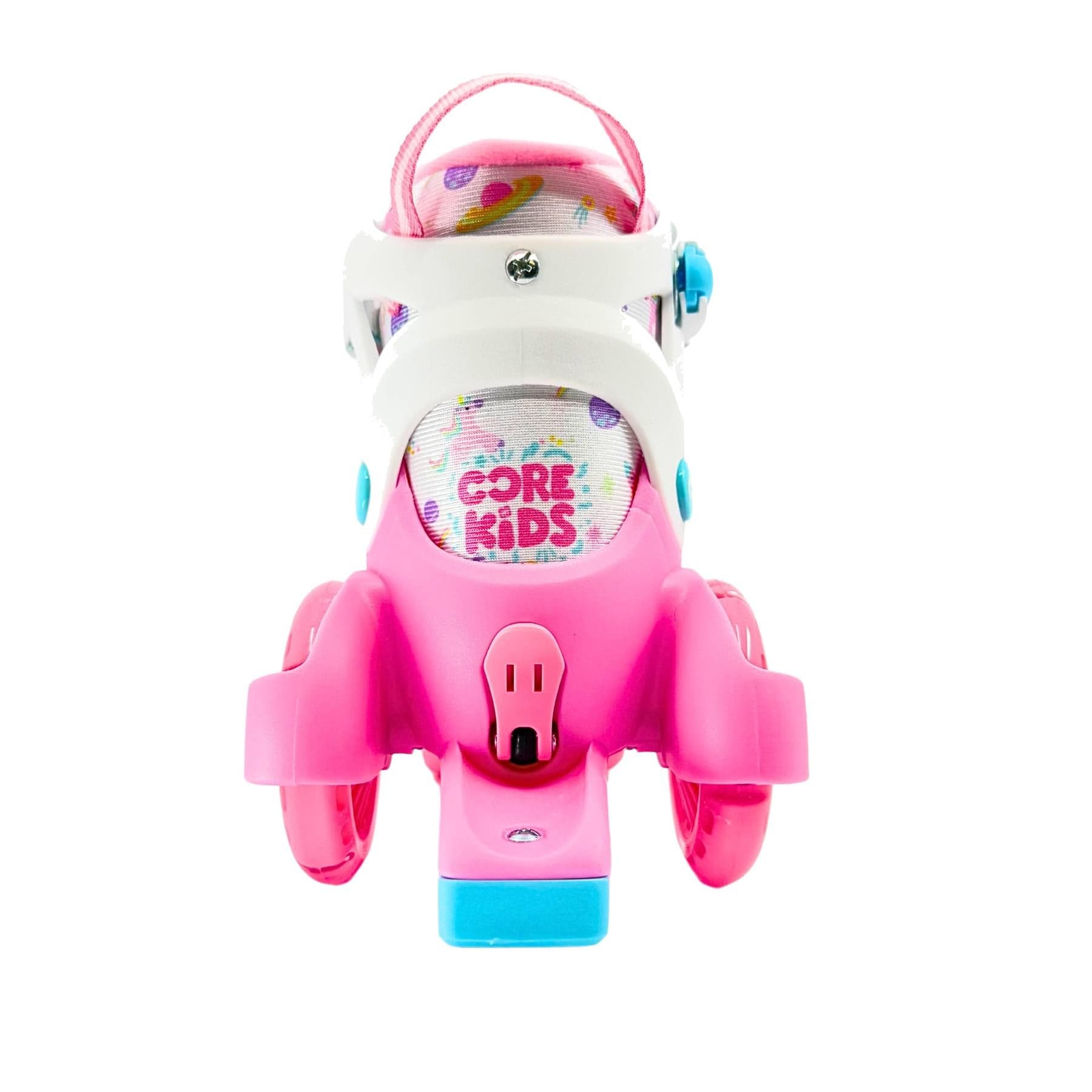 CORE Kids Newbie LED Adjustable Roller Skates - Pink / Blue