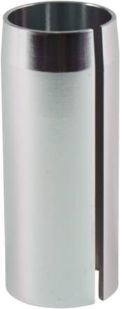 A metallic cylindrical object with a vertical slit, resembling the Universal Scooter IHC Compression Shim - 60mm by Universal, displayed on a white background.