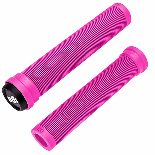 A pair of ODI Longneck SLX Pink Stunt Scooter Grips, measuring 160mm and crafted with durable Krayton rubber.