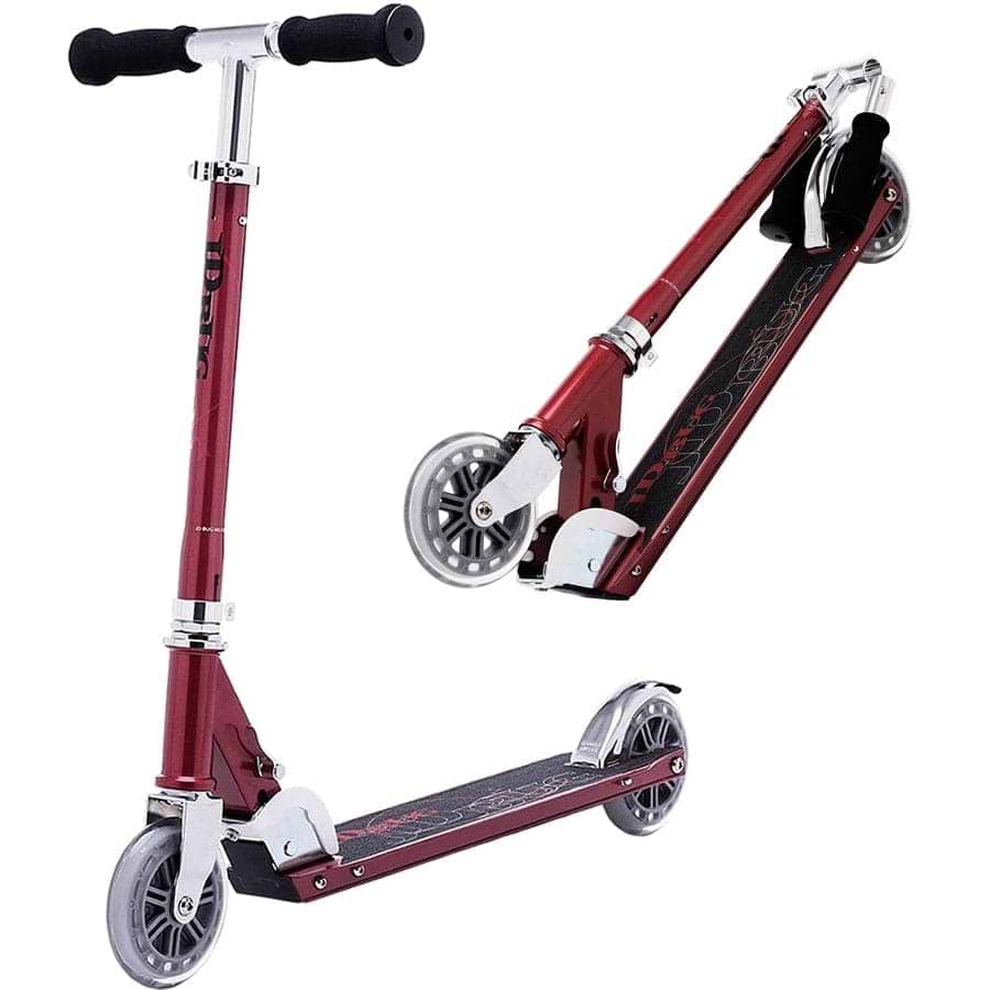 JD Bug Classic Street 120 Kids Foldable Kick Scooter - Red Glow