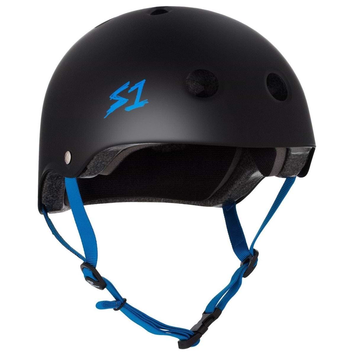 S1 Lifer Skate / Scooter Helmet - Matt Black / Cyan — Skates.co.uk