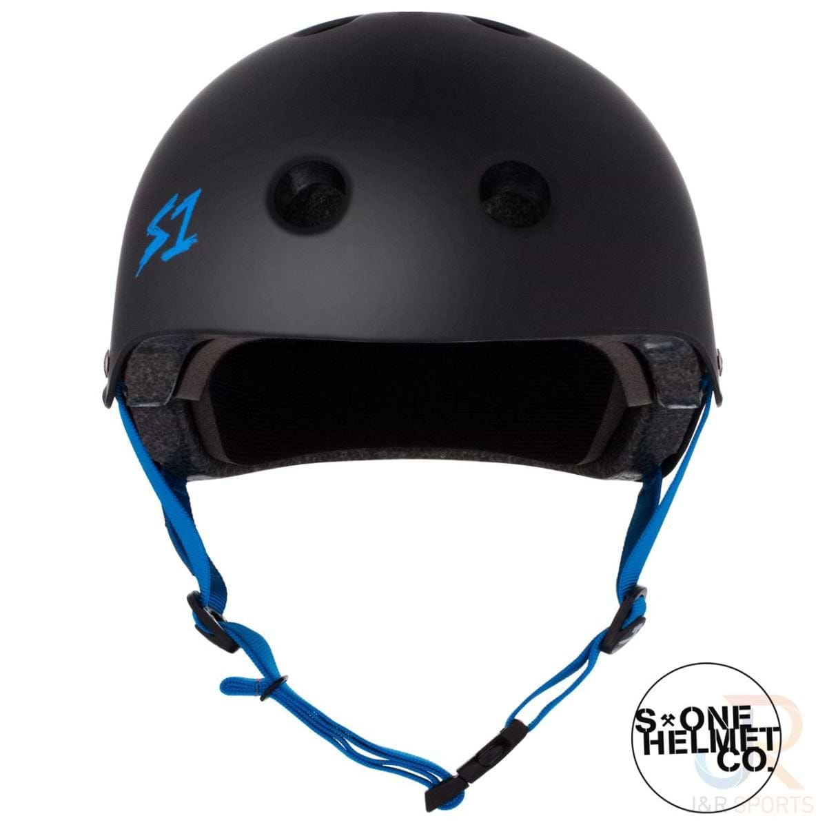 S1 Lifer Skate / Scooter Helmet - Matt Black / Cyan — Skates.co.uk
