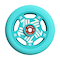 The CORE Vent 110mm Stunt Scooter Wheel - Mint Blue features a white geometric pattern, black inner spokes, and a red "C3" core hardware bearing at the center—ideal for riders wanting lightweight performance.