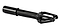 The Ethic DTC Merrow V3 HIC Stunt Scooter Fork in black, crafted from 7075 aluminium by Ethic, features a sleek angular design and single axle bolt—one of the lightest forks available.