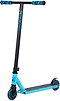 The Legacy Raze Complete Stunt Scooter in blue and black features blue wheels, blue handlebar grips, and “RAZE” branding on the handlebar and deck, shown upright on a white background.