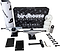 The Birdhouse Skateboard Silver / Black Component Set - 5.25" includes trucks, ABEC 5 bearings, wheels, hardware, riser pads, grip tape, and tools—displayed in front of a Birdhouse-branded box.
